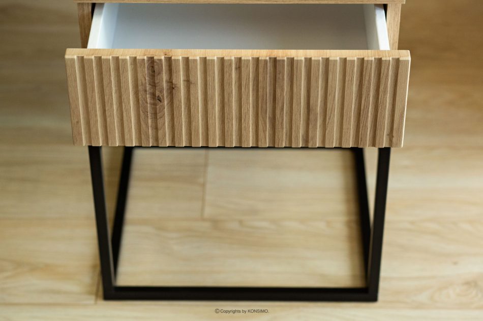 RECTUS Nočný stolík so zásuvkou moderný dub artisan dub artisan/čierna - obrázok 7