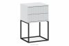 RECTUS Nočný stolík so zásuvkami moderný biely biela/čierna - obrázok 1