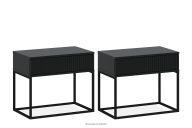 Veľký nočný stolík so zásuvkou moderný antracit 2ks