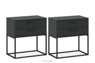 Veľký moderný nočný stolík so zásuvkami antracit 2ks