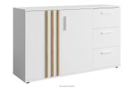 Moderná komoda do obývačky 120 cm biela/dub artisan