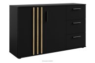 Moderná komoda do obývačky 120 cm čierna/dubová artisan