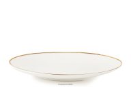 Dezertný tanier z tvrdého porcelánu ecru/zlatá