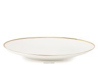 Jedálenský tanier z tvrdého porcelánu ecru/zlatá