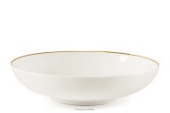 Hlboký tanier tvrdý porcelán ecru/zlatá