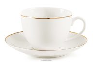 Šálka na kávu s podšálkou tvrdý porcelán ecru/zlatá