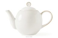 Čajová kanvica z tvrdého porcelánu ecru/zlatá