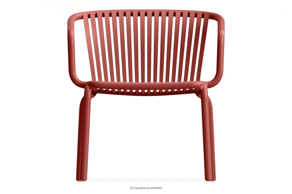 FICCARI Záhradné kreslo s podrúčkou polypropylén so sklenenými vláknami červená červený - obrázok 2