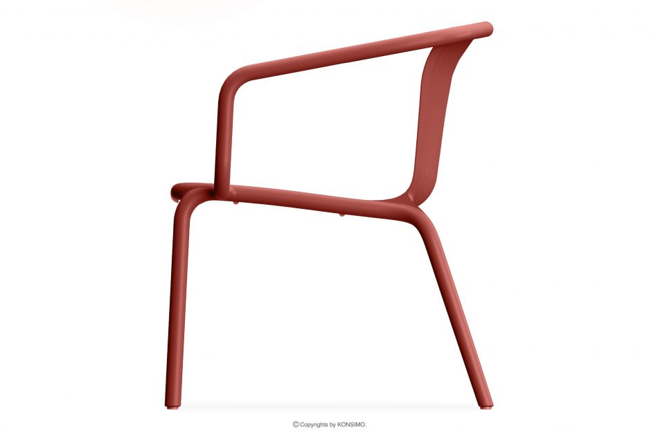 FICCARI Záhradné kreslo s podrúčkou polypropylén so sklenenými vláknami červená červený - obrázok 3