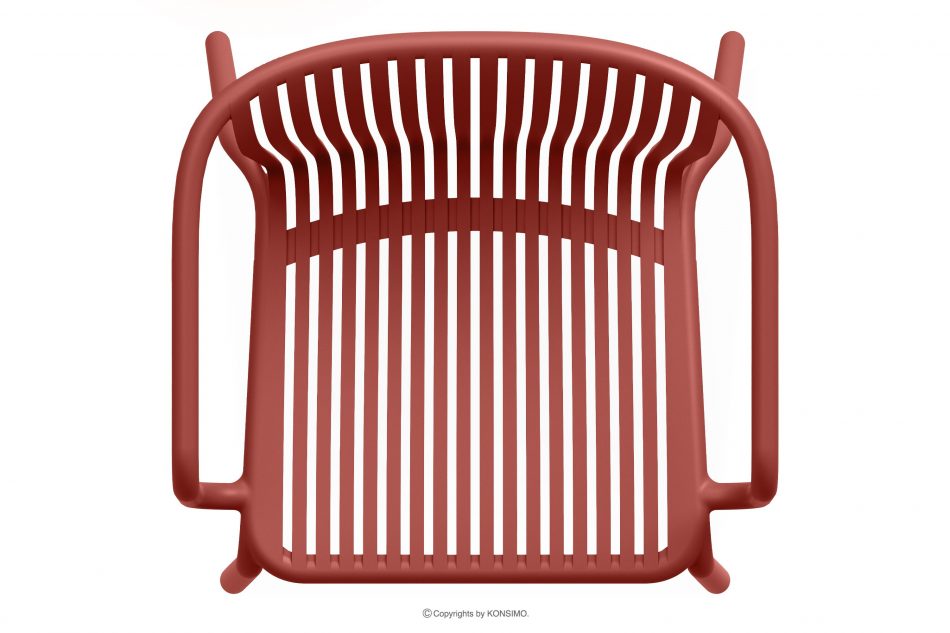 FICCARI Záhradné kreslo s podrúčkou polypropylén so sklenenými vláknami červená červený - obrázok 5