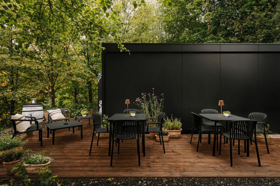 FICCARI Záhradný stôl polypropylén so sklenenými vláknami antracitová antracitový - obrázok 1