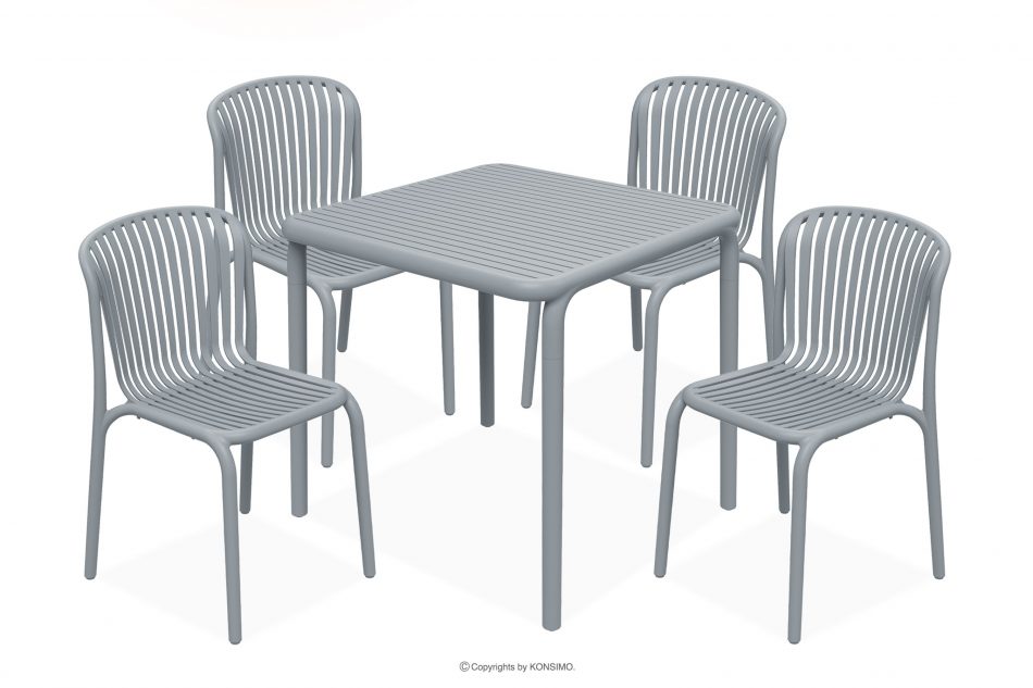 FICCARI Sada záhradného nábytku z polypropylénu so sklenenými vláknami sivá 4 osoby. šedý - obrázok 0