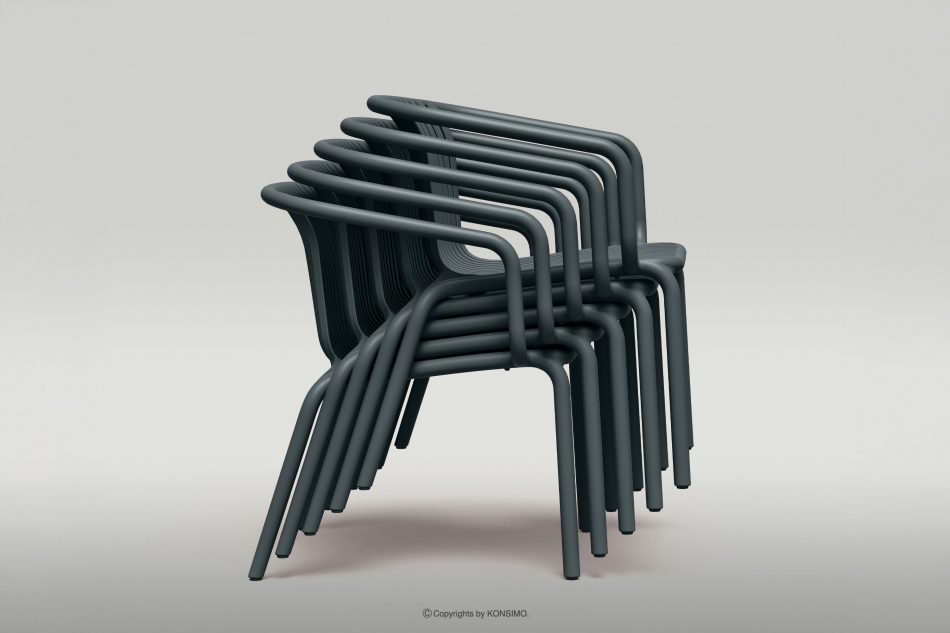 FICCARI Sada záhradného nábytku kreslá a konferenčný stolík antracitová farba antracitový - obrázok 12