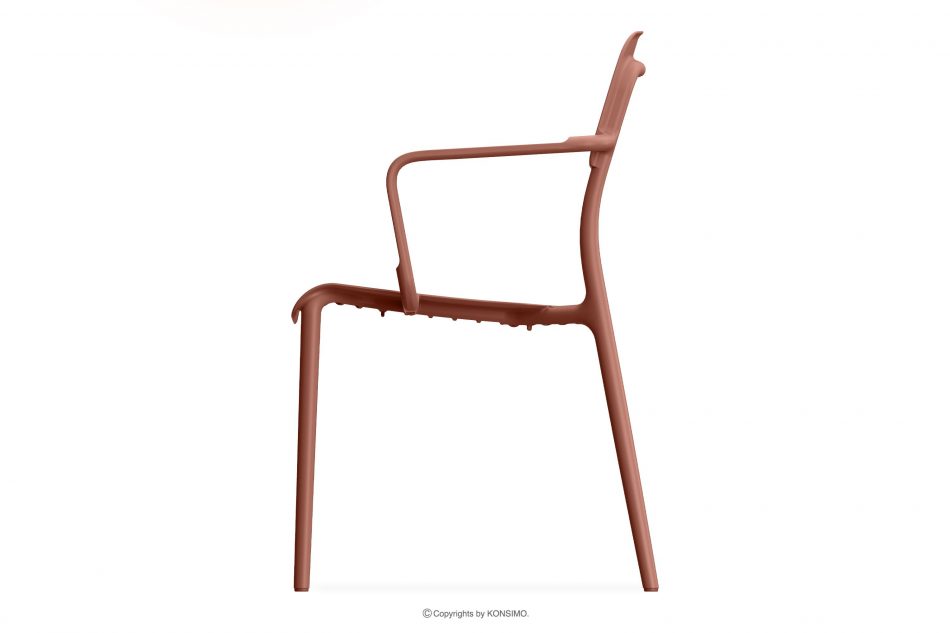 GALIO Záhradná stolička s podrúčkou z ekologického materiálu oranžová oranžový - obrázok 3