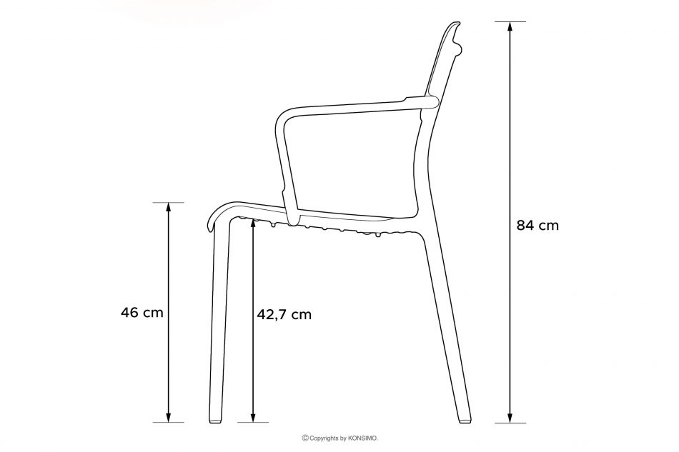 GALIO Záhradná stolička s podrúčkou z ekologického materiálu zelená zelený - obrázok 9