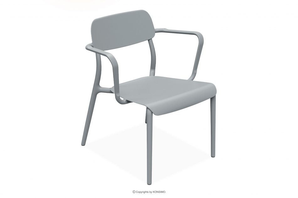 GALIO Záhradné kreslo z ekologického materiálu sivé šedý - obrázok 0