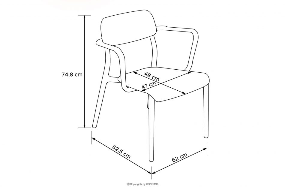 GALIO Záhradné kreslo z ekologického materiálu biele biela - obrázok 8