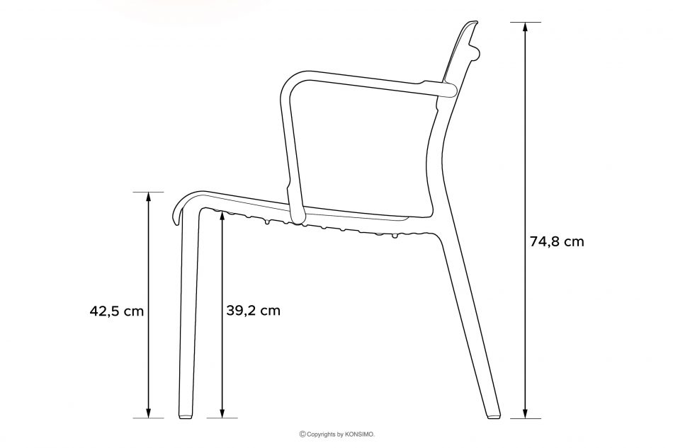 GALIO Záhradné kreslo z ekologického materiálu biele biela - obrázok 9