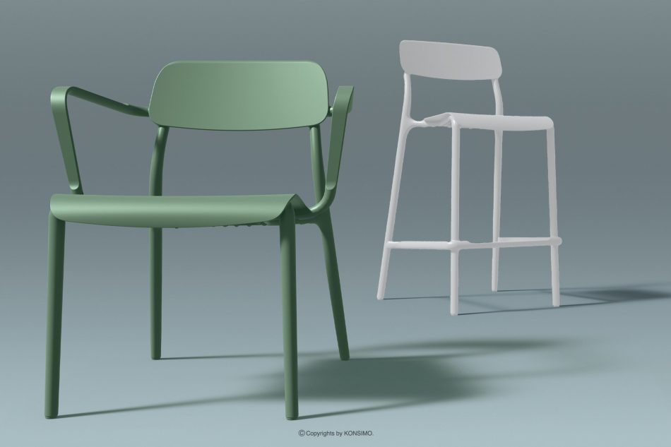 GALIO Záhradná stolička z ekologického materiálu biela biela - obrázok 1