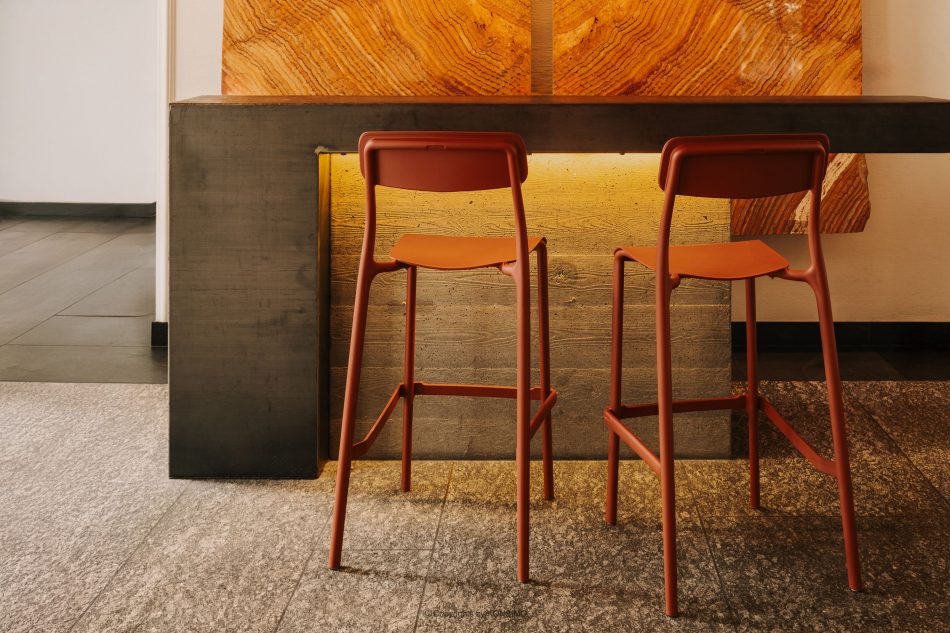 GALIO Záhradná stolička z ekologického materiálu oranžová oranžový - obrázok 5