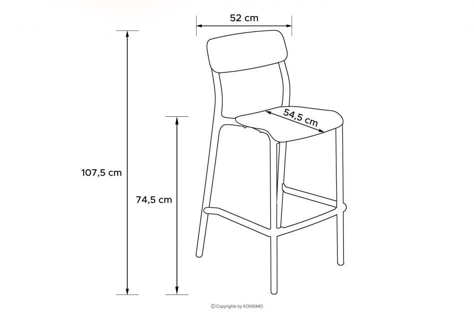 GALIO Záhradná stolička z ekologického materiálu oranžová oranžový - obrázok 7