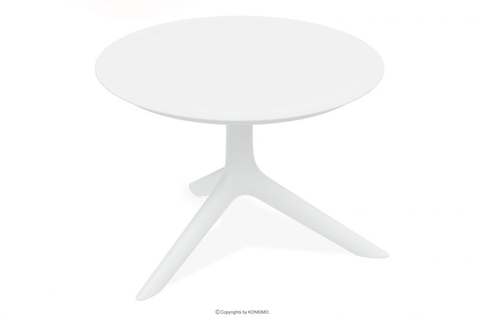 GALIO Kruhový záhradný stolík z ekologického plastu biely biela - obrázok 0