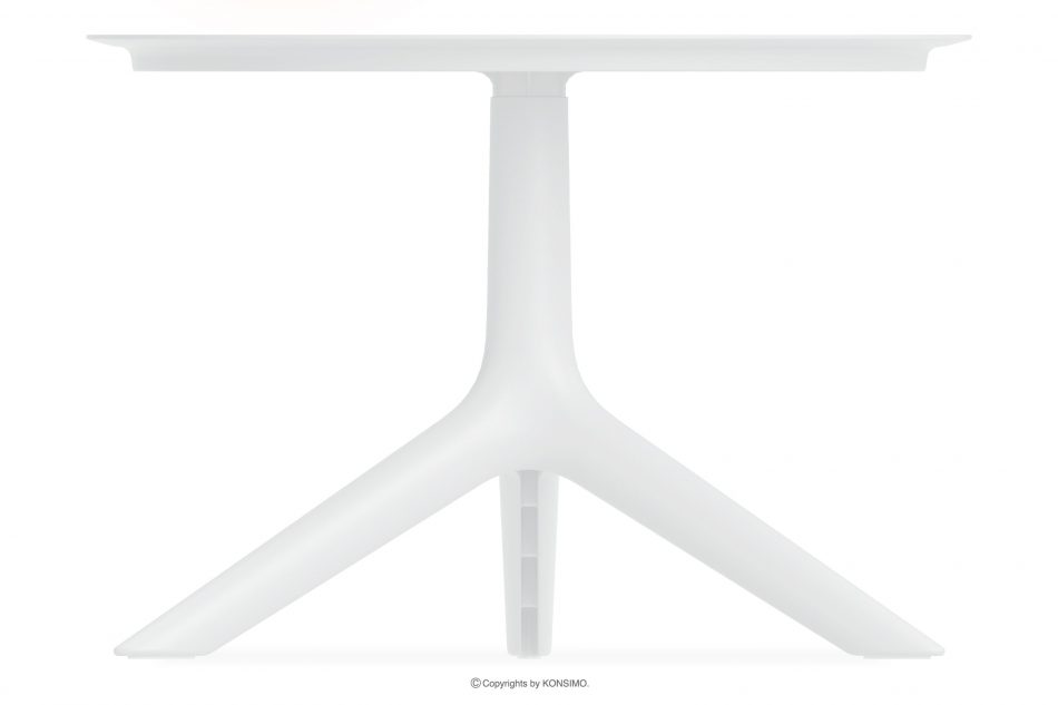 GALIO Kruhový záhradný stolík z ekologického plastu biely biela - obrázok 2