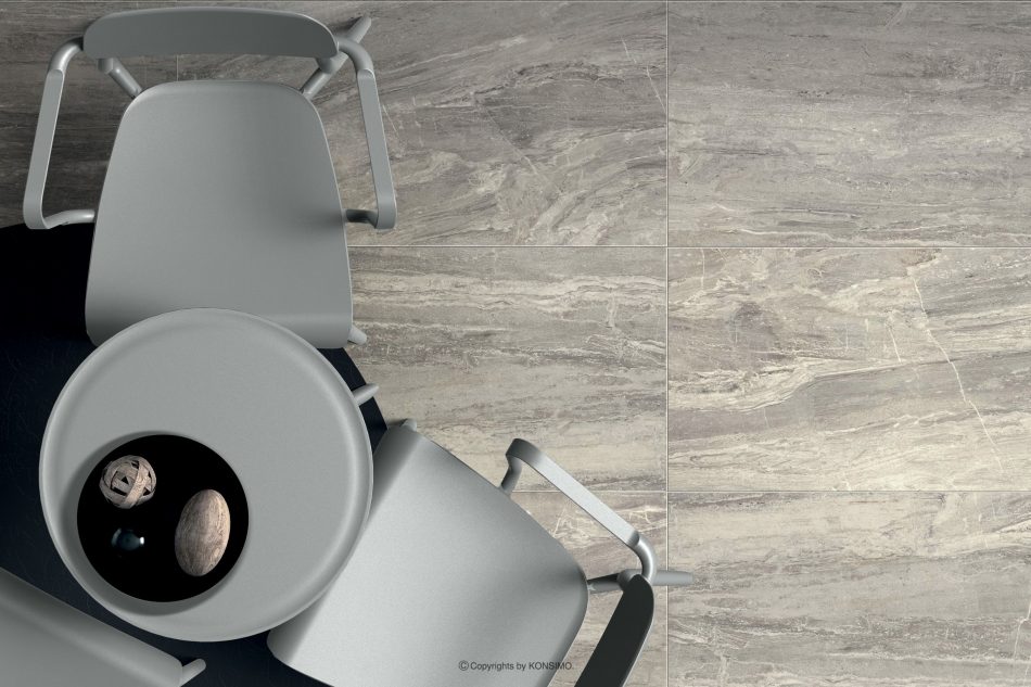 GALIO Vysoký kruhový záhradný stolík z ekologického plastu sivý šedý - obrázok 1