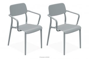 GALIO, https://konsimo.sk/kolekcie/galio/ Záhradná stolička s podrúčkou z ekologického plastu 2 ks sivá šedý - obrázok