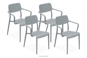 GALIO, https://konsimo.sk/kolekcie/galio/ Záhradná stolička s podrúčkami z ekologického plastu 4 ks sivá šedý - obrázok