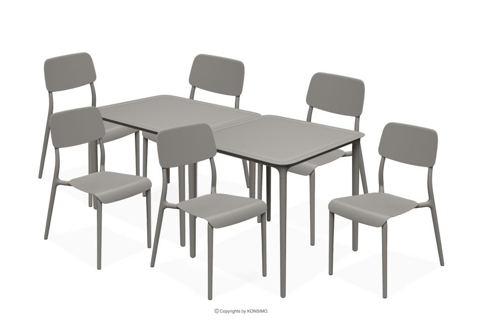 GALIO Sada záhradného nábytku stoličky a stôl z ekologického plastu 6 os. chladná hnedá chladná hnedá - obrázok 0