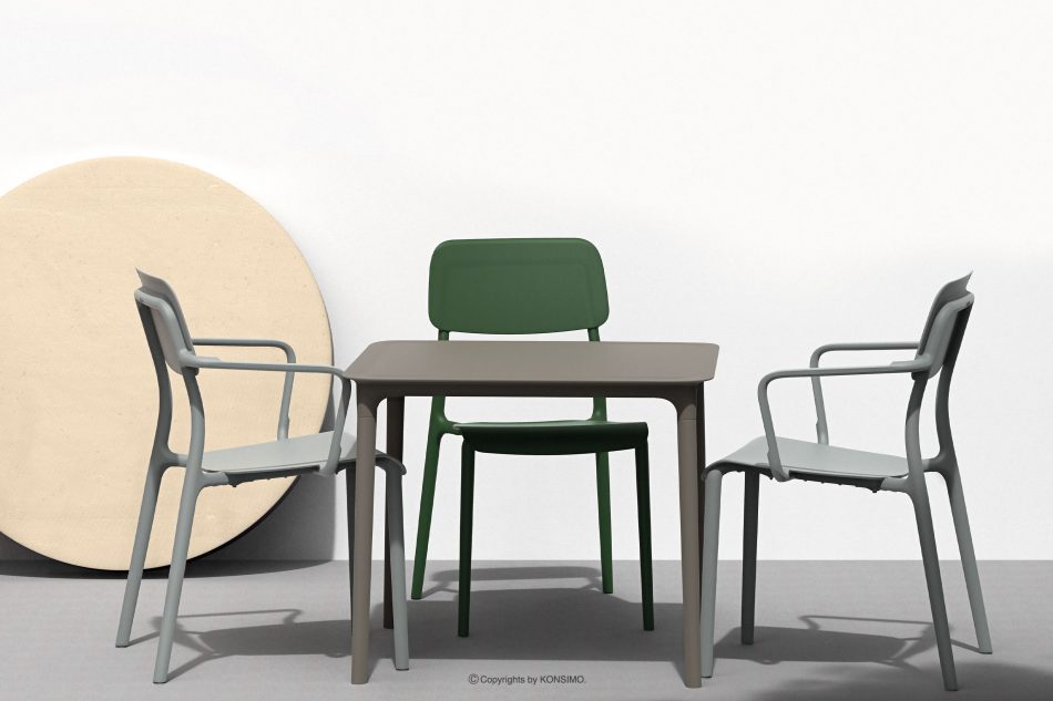 GALIO Sada záhradného nábytku stoličky a stôl z ekologického plastu 6 os. chladná hnedá chladná hnedá - obrázok 1