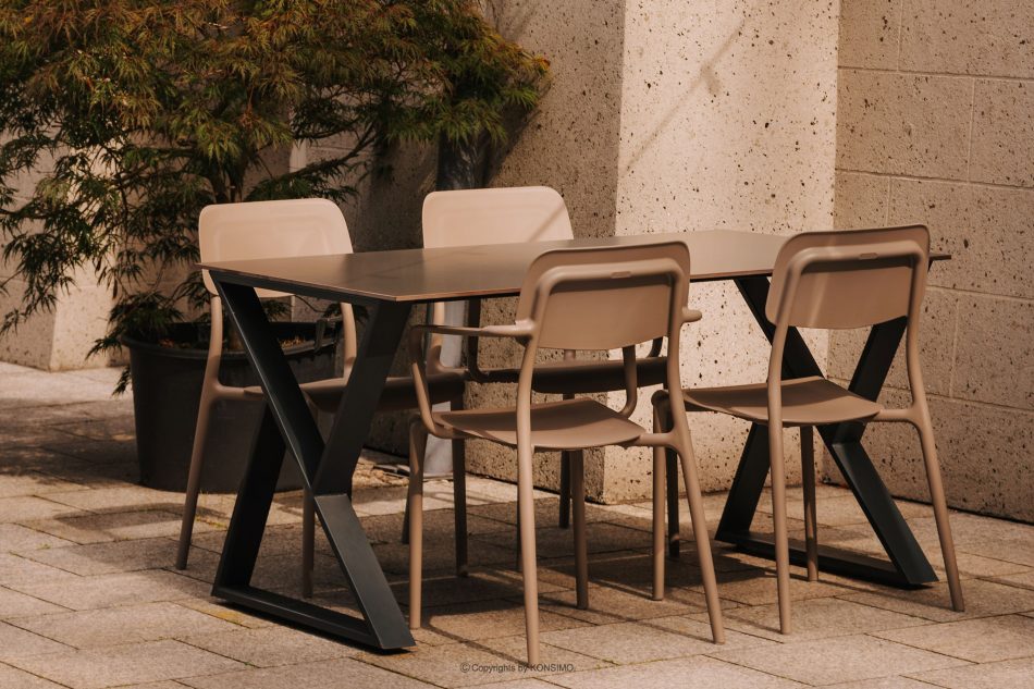 GALIO Sada záhradného nábytku stoličky a stôl z ekologického plastu 6 os. chladná hnedá chladná hnedá - obrázok 10