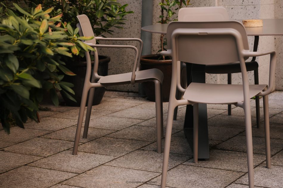 GALIO Sada záhradného nábytku stoličky a stôl z ekologického plastu 6 os. chladná hnedá chladná hnedá - obrázok 11