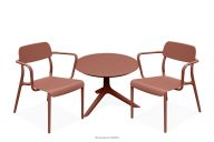 Sada nábytku na balkón z polypropylénu so sklenenými vláknami 2 osôb oranžová