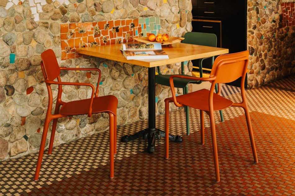 GALIO Sada nábytku na balkón z polypropylénu so sklenenými vláknami 2 osôb oranžová oranžový - obrázok 13
