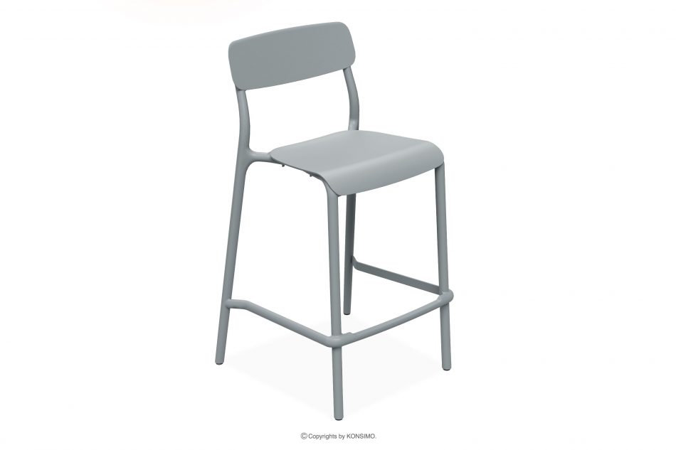 GALIO Záhradný barový stolička z ekologického materiálu 2 ks sivá šedý - obrázok 2
