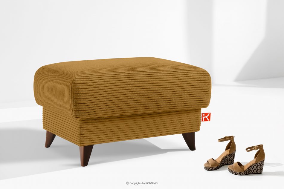 GUSTAVO II Puf do obývacej izby s úložným priestorom tkanina striž žltá žltá - obrázok 1