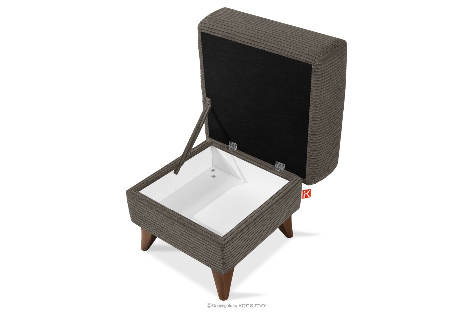 GUSTAVO II Podnožka do obývacej izby s úložným priestorom tkanina štruktúrovaná sivobéžová sivobéžová - obrázok 3