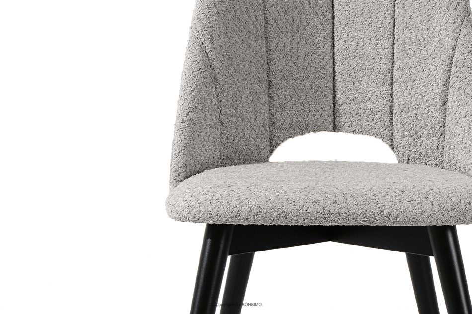 TINO Čalúnená jedálenská stolička boucle oceľ/čierna oceľ/čierna - obrázok 4