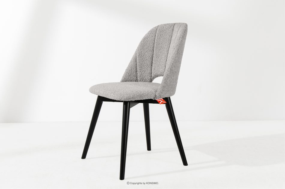 TINO Čalúnená jedálenská stolička boucle oceľ/čierna oceľ/čierna - obrázok 1