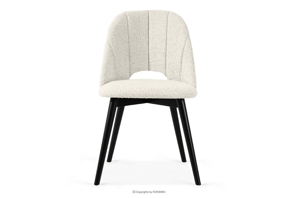 TINO Čalúnená jedálenská stolička boucle biela/čierna 2 ks. biela/čierna - obrázok 3