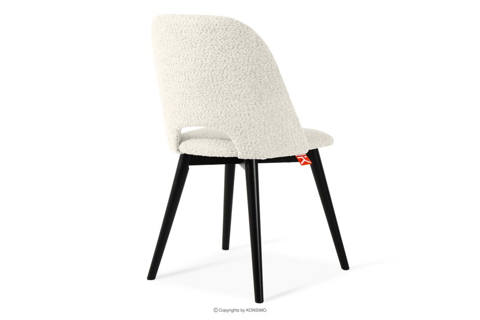 TINO Čalúnená jedálenská stolička boucle biela/čierna 2 ks. biela/čierna - obrázok 4