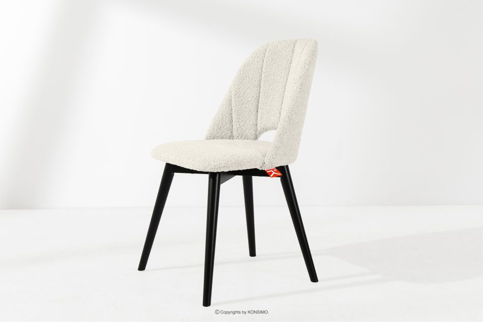 TINO Čalúnená jedálenská stolička boucle biela/čierna 2 ks. biela/čierna - obrázok 1