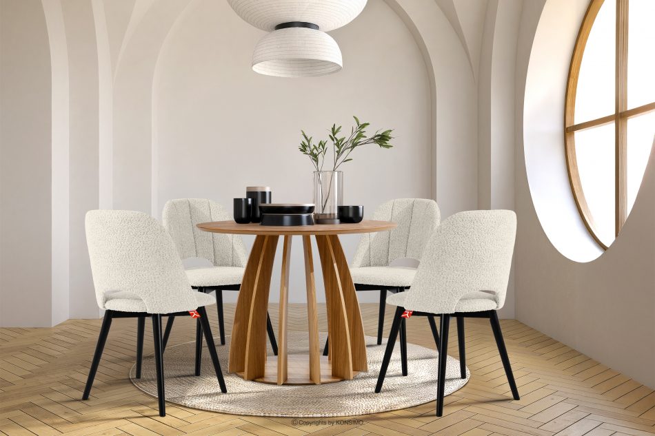 TINO Čalúnená jedálenská stolička boucle biela/čierna 2 ks. biela/čierna - obrázok 9