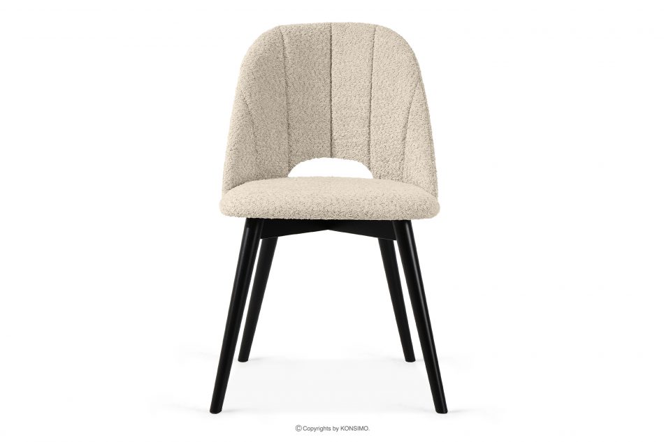 TINO Čalúnená jedálenská stolička boucle svetlá béžová/čierna 2 ks. svetlá béžová/čierna - obrázok 3