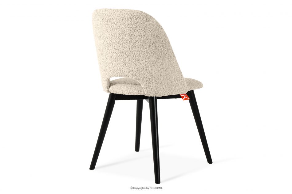 TINO Čalúnená jedálenská stolička boucle svetlá béžová/čierna 2 ks. svetlá béžová/čierna - obrázok 4