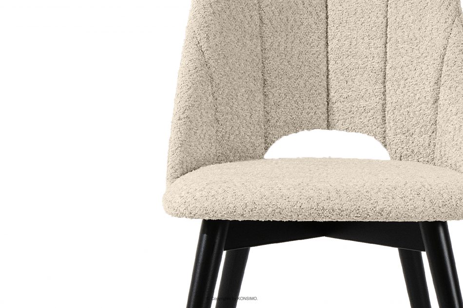 TINO Čalúnená jedálenská stolička boucle svetlá béžová/čierna 2 ks. svetlá béžová/čierna - obrázok 5