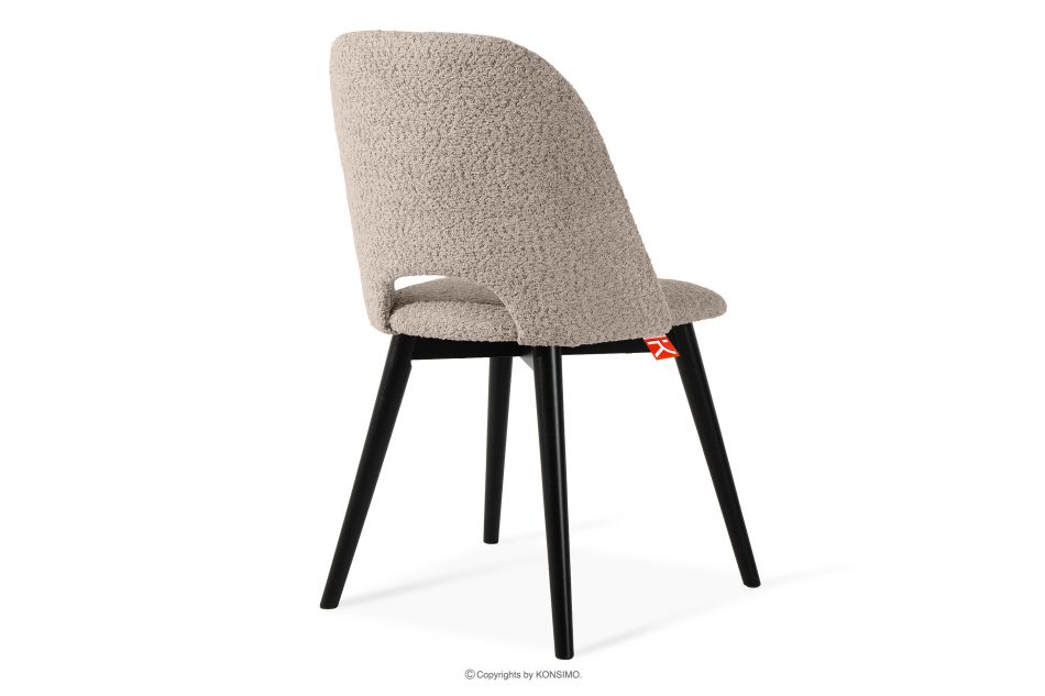 TINO Čalúnená jedálenská stolička boucle tmavá béžová/čierna 2 ks. tmavá béžová/čierna - obrázok 4