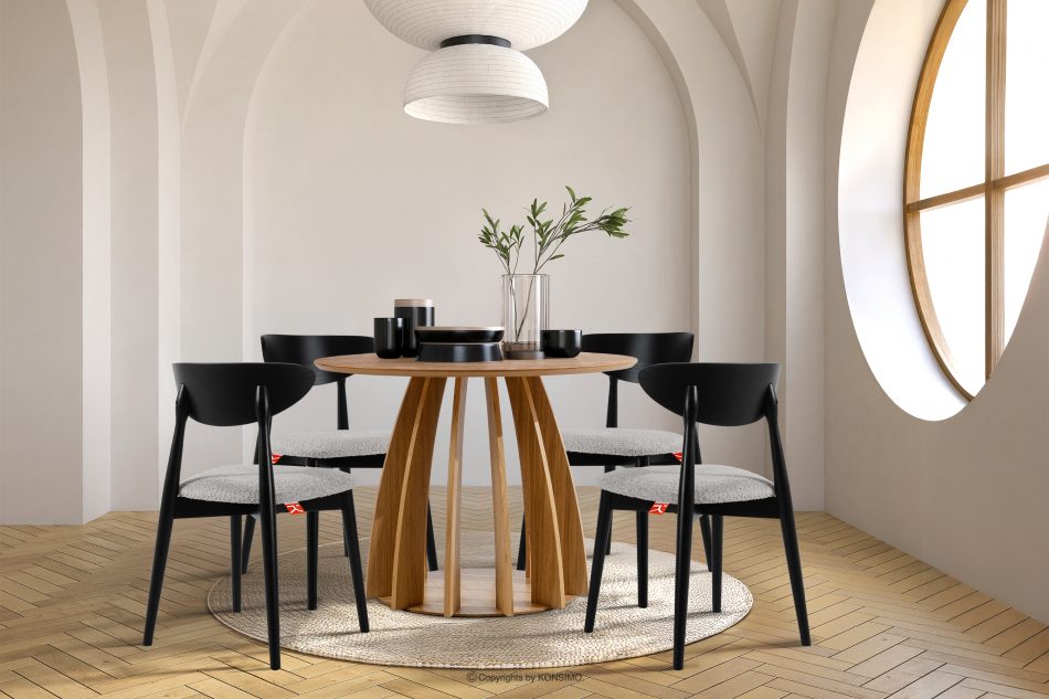 RABI Drevená stolička boucle steel/black oceľ/čierna - obrázok 8